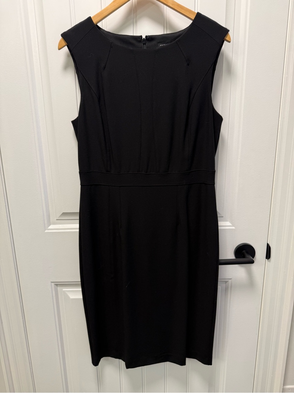 White House Black Market Black Sleeveless Midi Sheath Dress